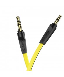 аудио-кабель BOROFONE BL6 AUX Jack3.5 (M) - Jack3.5 (M)  1 метр, плоский, ТПЭ, жёлтый