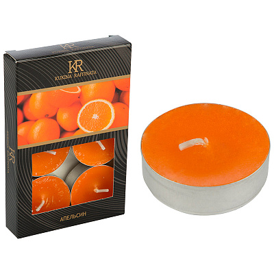 Свеча ароматическая чайная малая 6 шт. "Апельсин" (арт. 202857)