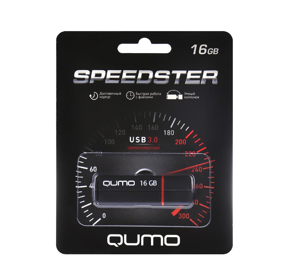 USB3.0 FlashDrives 16Gb Qumo SPEEDSTER 3.0 BLACK черный