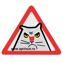 Стикер на авто серия "Angry cats" Кот в треугольнике