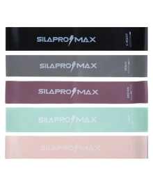 Фитнес-резинка SILAPRO Max, набор 5шт (5кг, 7кг, 11кг, 16кг, 21кг), 60х5см, латексты оптом со склада в Новосибирске. Большой каталог батутов оптом по низкой цене, высокого качества.