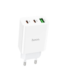 Блок пит USB сетевой HOCO C99A, PD20W+QC3.0, 2хUSB-С, 1хUSB-A, 3А, белый (13/130)USB Блоки питания, зарядки оптом с доставкой по России.