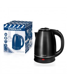 Чайник ERGOLUX ELX-KS05-C02 черный нерж.сталь., 1600 Вт ,1,8л, 220-240В (/уп) ПРОМО18сомольск-на-Амуре. Большой каталог металлических чайников Казбек, Василиса, Delta, Galaxy, Irit, М