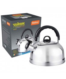 Чайник со свистком Mallony Casual, зерк полировка, 2 л,к-на-Амуре. Большой каталог чайников оптом - Василиса, Delta, Магнит, Казбек, Galaxy, Supra, Irit.