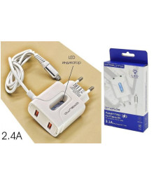 Блок пит USB сетевой Орбита OT-APU38 кабель microUSB (5B, 2400mA, 0,8м)USB Блоки питания, зарядки оптом с доставкой по России.