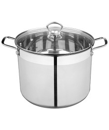 Mallony Кастрюля CULINARIA, объем 10,6 л, из нерж стали с крышкой из жаропрочного стекла