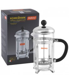 Френч-пресс Mallony Classico T002-600ML (нерж.сталь)керамики в Новосибирске оптом большой ассортимент. Посуда фарфоровая в Новосибирскедля кухни оптом.