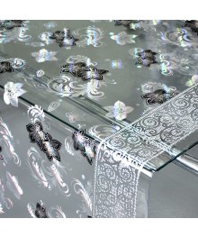 Клеенка GRACE силикон-прозрачная с рис. 1х20 м 0,65 мм Laser LS-4001EКлеёнка  оптом