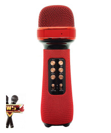 Микрофон WSTER WS-898 Красный микрофон беспроводной (Bluetooth, динамики, USB)ада. Большой каталог микрофонов для караоке RITMIX, Defender оптом с доставкой по Дальнему Востоку.