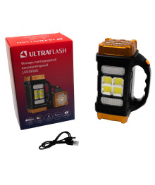 Фонарь Ultra Flash 38100 (фонарь акк. черн./охра, 76LED+4COB, 4 реж., Type-C, PowerBank, пласт.,у Востоку. Большой каталог фонари Ultra Flash оптом по низкой цене с доставкой по Дальнему Востоку.