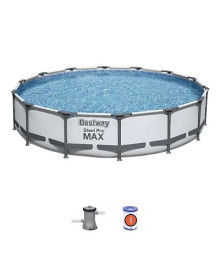 Бассейн каркасный круглый 427*84 см, 10220 л, Steel Pro Max 56595 (с ф-насосом) Bestway