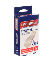 Лейкопластырь MASTER UNI "Семейный" бактериц,на нетк.основе,20шт по низкйо цене с доставкой по Дальнему Востоку. Медтехника оптом - большой каталог, выгодные цены.