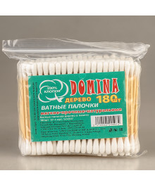 Ватные палочки Domina дерево 180шт,в пакете /уп 12/ (524507) Товары для ванной оптом с доставкой по Дальнему Востоку. Большой каталог товаров для ванной оптом.