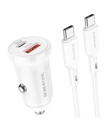 ЗУ в прикуриватель BOROFONE BZ18A + кабель Type-C Белый (PD20W+QC3.0, 3000mA) с доставкой по Дальнему Востоку. Большой каталог авторазветвителей оптом со склада в Новосибирске.