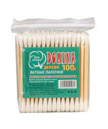 Ватные палочки Domina дерево 100шт, /уп 20/ 524508 Товары для ванной оптом с доставкой по Дальнему Востоку. Большой каталог товаров для ванной оптом.