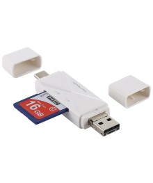 Картридер Орбита OT-PCR16 Белый OTG (TF, SD, microUSB, Type-C)ирске. Картридер оптом со  склада в Новосибирске. Большой каталог Картридеров оптом по низкой цене.