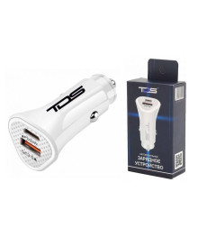 Переходник авто прикуривателя TDS TS-CAU40 Белый (PD20W+QC3.0, 3000mA) с доставкой по Дальнему Востоку. Большой каталог авторазветвителей оптом со склада в Новосибирске.