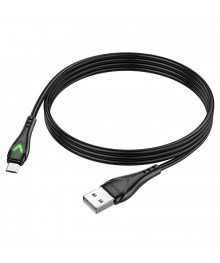 Кабель USB - micro USB BOROFONE BX65 с индикацией Чёрный 2A, 1м