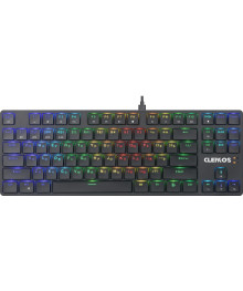 Клавиатура DEFENDER Cleikos GK-135 RU,RGB,чер,BT+2.4G,корич.св,87ом с доставкой по Дальнему Востоку. Качетсвенные клавиатуры оптом - большой каталог, выгодная цена.