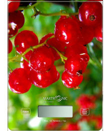 Весы кухонные MAXTRONIC MAX-1031-8 Красная смородина (прямоуг, электронные, 7 кг/1г) 24/уп