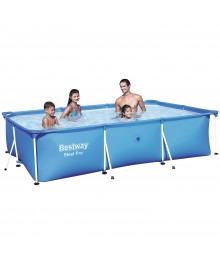 Бассейн каркасный прямоугольный 300х201х66см, STEEL PRO, ПВХ, 3300л, BESTWAY 56404