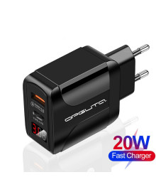Блок пит USB сетевой Орбита OT-APU54 черный с TYPE-C и USB (PD20W+QC3.0, 4000mA)USB Блоки питания, зарядки оптом с доставкой по России.