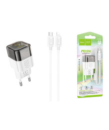 Блок пит USB сетевой HOCO C125A Черный + кабель IOS Lighting (PD20W, 3000mA)USB Блоки питания, зарядки оптом с доставкой по России.