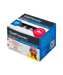 Бат LR6 GoPower BOX20 Shrink 4 Alkaline 1.5V (4/20/640)