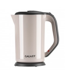 Чайник Galaxy GL 0330 бежевый (2 кВт, 1,7л, двойная стенка нерж и пластик) 6/упибирске. Чайник двухслойный оптом - Василиса, Delta, Казбек, Galaxy, Supra, Irit, Магнит. Доставка