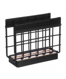Салфетница 14x12,5x6 см, черный металл, дерево