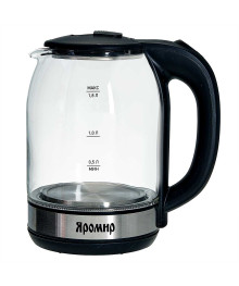 Чайник ЯРОМИР ЯР-1061  корпус из жаропр. стекла,  черный: 1500Вт, 1,8л (12)ирске. Отгрузка в Саха-якутия, Якутск, Кызыл, Улан-Уде, Иркутск, Владивосток, Комсомольск-на-Амуре.