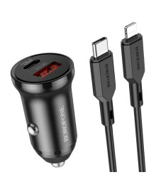 ЗУ в прикуриватель BOROFONE BZ18A + кабель iOS Lightning Черный (PD20W+QC3.0, 3000mA) с доставкой по Дальнему Востоку. Большой каталог авторазветвителей оптом со склада в Новосибирске.