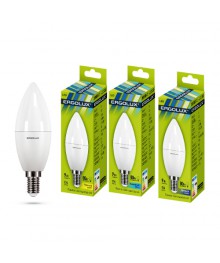 Эл. лампа светодиодная Ergolux LED-C35-9W-E14-6K (Свеча 9Вт E14 6500K 172-265В, аналог 80 Вт)нецк, Ленинск-Кузнецк, Барнаул, Горно-Алтайск, Бийск и др. Большой каталог светодиодных ламп оптом.