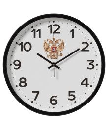 Часы настенные СН 3027 - 022 круг d=30см, корпус черный "Россия" (10)астенные часы оптом с доставкой по Дальнему Востоку. Настенные часы оптом со склада в Новосибирске.