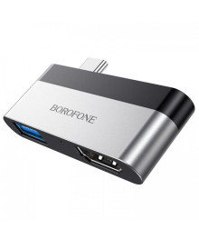 Переходник OTG BOROFONE DH2 (гнездо HDMI/USB - штекер Type-C)