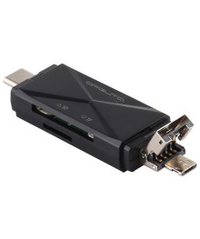 Картридер OTG OT-PCR16 Черный (TF, SD, microUSB, Type-C)ирске. Картридер оптом со  склада в Новосибирске. Большой каталог Картридеров оптом по низкой цене.