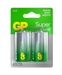 Бат LR20 GP Super G-Tech 2 шт в блистере (GP 13AA21-2CRSBC2 20/160)Батарейки оптом