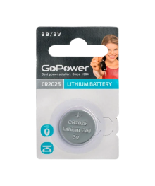 Бат CR-2025 GoPower BL1 Lithium 3V (1/50/2000)Батарейки оптом
