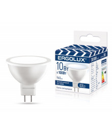 Эл. лампа светодиодная Ergolux LED-JCDR-10W-GU5.3-6K ( 10Вт GU5.3 6500K 180-240В)