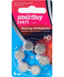 Батарейка для слуховых аппаратов Smartbuy A675-6B (60/3000) (SBZA-A675-6B)Батарейки оптом
