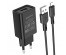Блок пит USB сетевой  BOROFONE BA68A + кабель Lightning Чёрный (1USB, 2100mA)USB Блоки питания, зарядки оптом с доставкой по России.