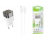 Блок пит USB сетевой  HOCO C125A Черный + кабель IOS Lighting (PD20W, 3000mA)USB Блоки питания, зарядки оптом с доставкой по России.