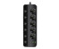 сет/фильтр QUMO Power Bar 5 выключаемых розеток, 3м, чёрный, 2500Вт, 10A, 3*1мм медь, 2USB, 1Type-C