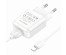 Блок пит USB сетевой  BOROFONE BA64A, 1хUSB-А, 2.1А  + кабель (AM-8 pin Lightning), 1 м, белыйUSB Блоки питания, зарядки оптом с доставкой по России.